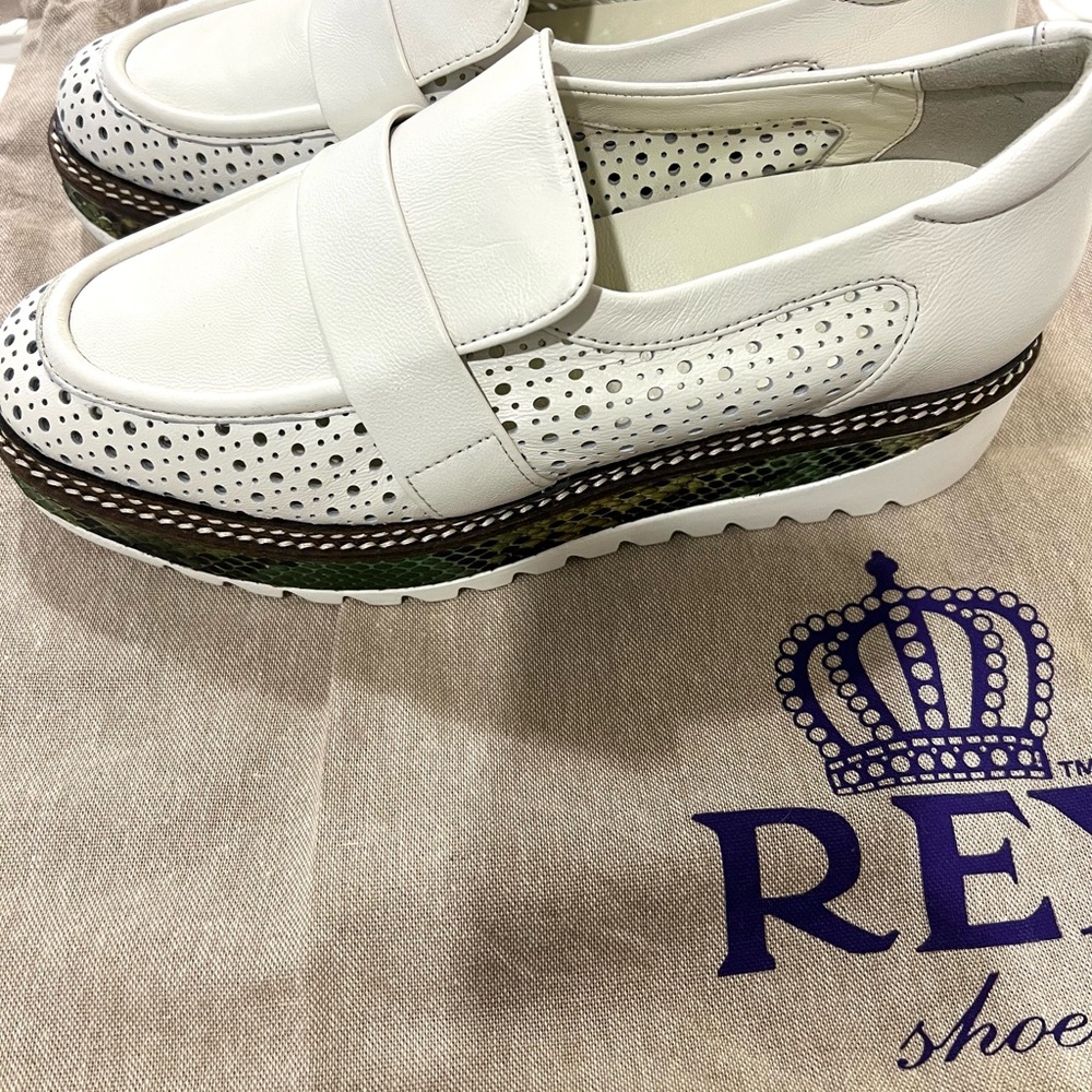 Rex Carolyne White Python Perforated Loafer Leath… - image 4